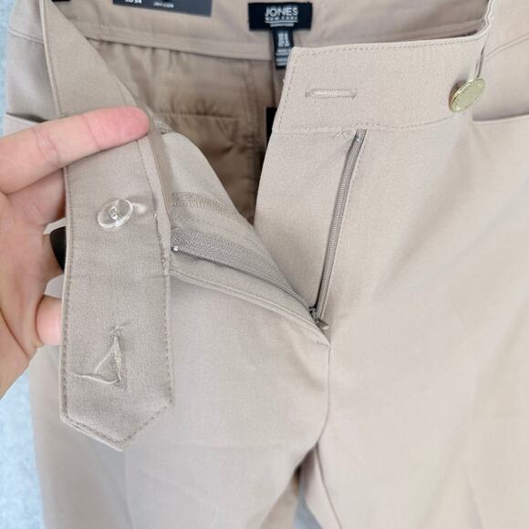Jones New York Women's Dress Pants Tan Stucco Size 4 Ankle Stretch Flat Front - Picture 5 of 14